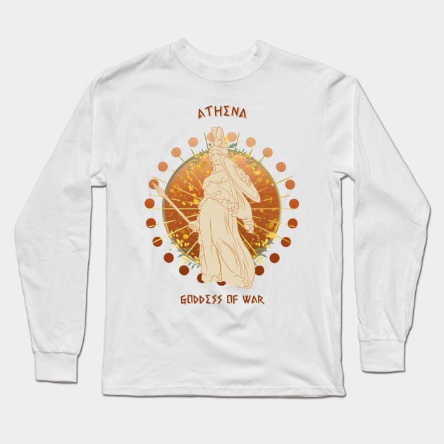 Athena goddess of wisdom and warfare Long Sleeve T-Shirt by Mirksaz